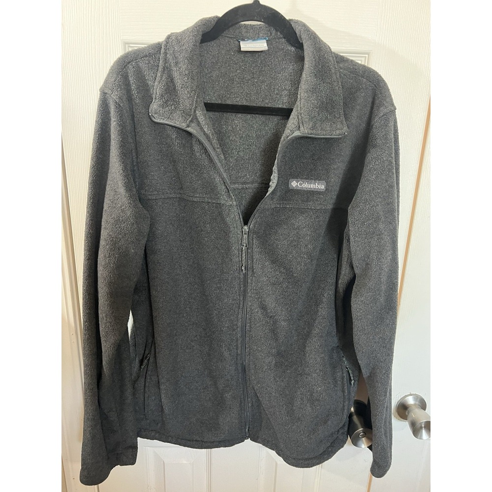 Mens Columbia Large Steens Mountain Full Zip Fleece Jacket Dark Gray Sportswear‎